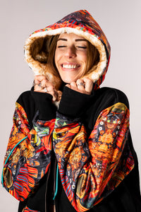 Ouroboros Banjo Glass Remix Zip Up Hoodie with Faux Fur lined hood