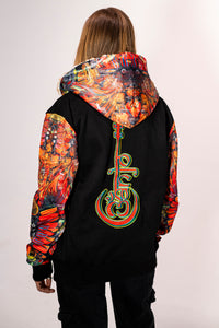 Ouroboros Banjo Glass Remix Zip Up Hoodie with Faux Fur lined hood