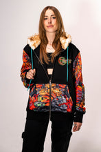 Ouroboros Banjo Glass Remix Zip Up Hoodie with Faux Fur lined hood