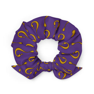 Purple and Gold Dripper Recycled Scrunchie