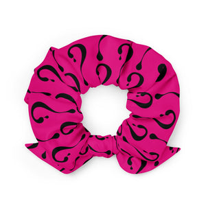 Hot Pink and Black Dripper Recycled Scrunchie