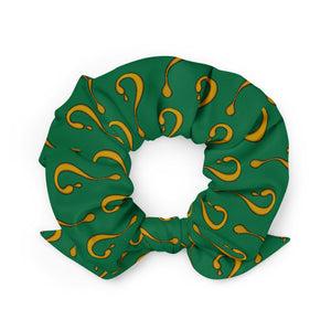 Green and Gold Dripper Recycled Scrunchie