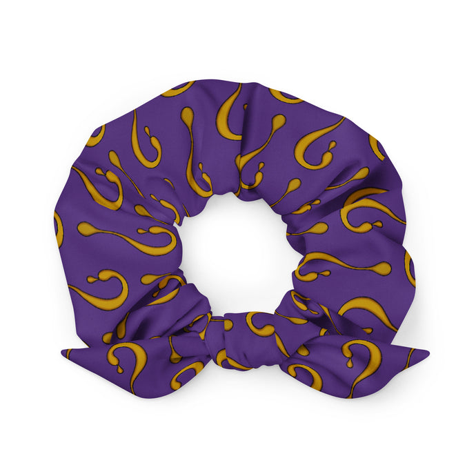 Purple and Gold Dripper Recycled Scrunchie