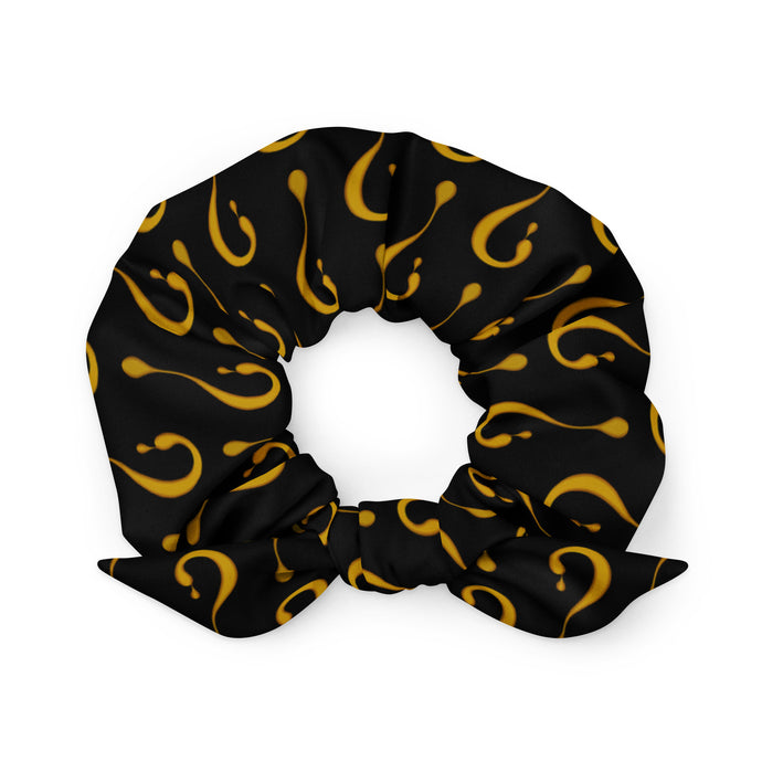 Black and Gold Dripper Recycled Scrunchie