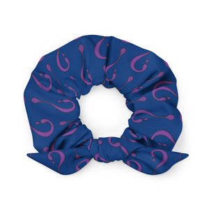 Blue and Purple Dripper Recycled Scrunchie