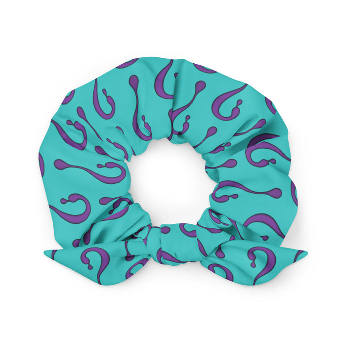 Teal and Purple Dripper Recycled Scrunchie