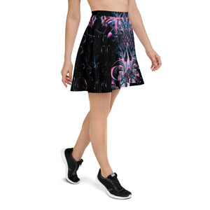 Pink Champagne High Waist Skater Skirt