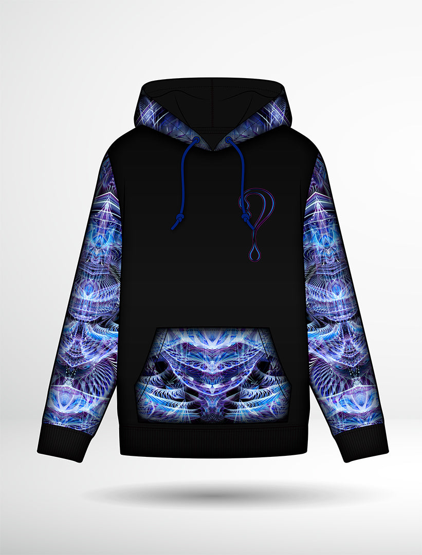 PRE-ORDER Angels Dancing on a Pin Dripper Hoodie (Zip Up OR Pullover) with Purple Faux Fur in the hood