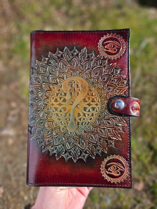 1/1 Handmade Stamped Dripper Leather Journal Cover #1 (Book Included)