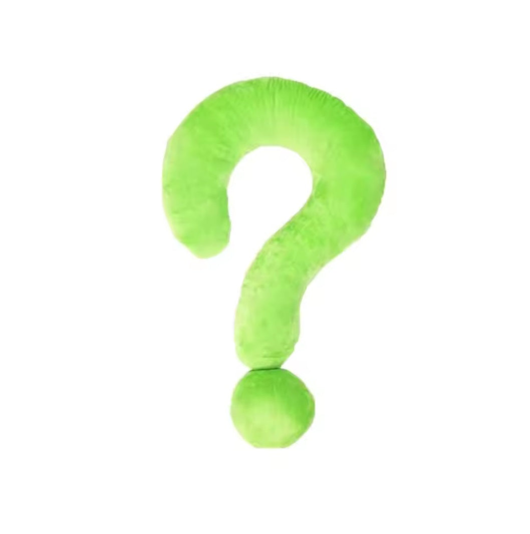 Fluorescent Green Question Mark Pillow