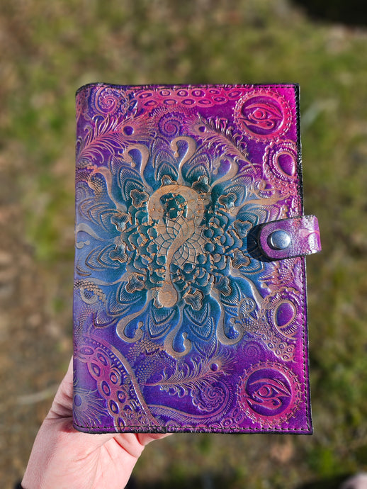 1/1 Handmade Stamped Dripper Leather Journal Cover #4 (Book Included)