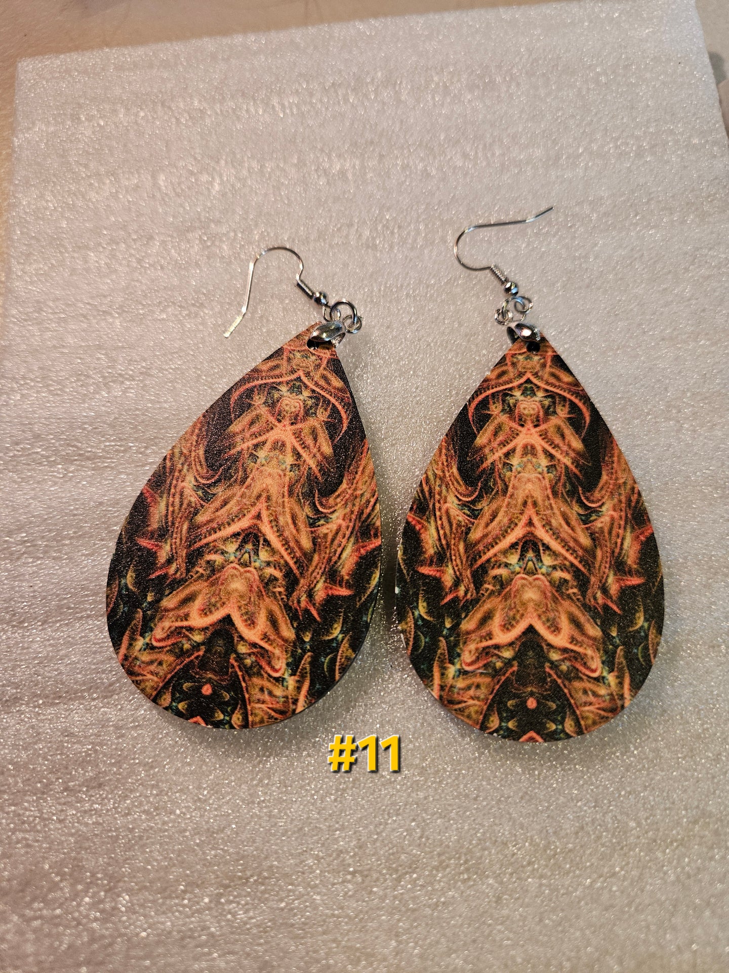 #11 Slightly Blemished: Dragon's Lair Wooden Waterdrop Earrings