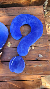 Blue Question Mark Pillow