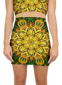 Alien Sunflower Mini Skirt